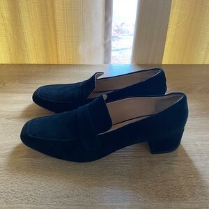 Anthropologie black suede loafers size 8.5
